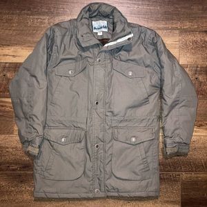 Field and Stream Camping Hunting Army Green Brown Jacket Coat Pocket Mens Size M